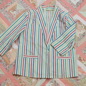 Striped Cotton Suit Jacket